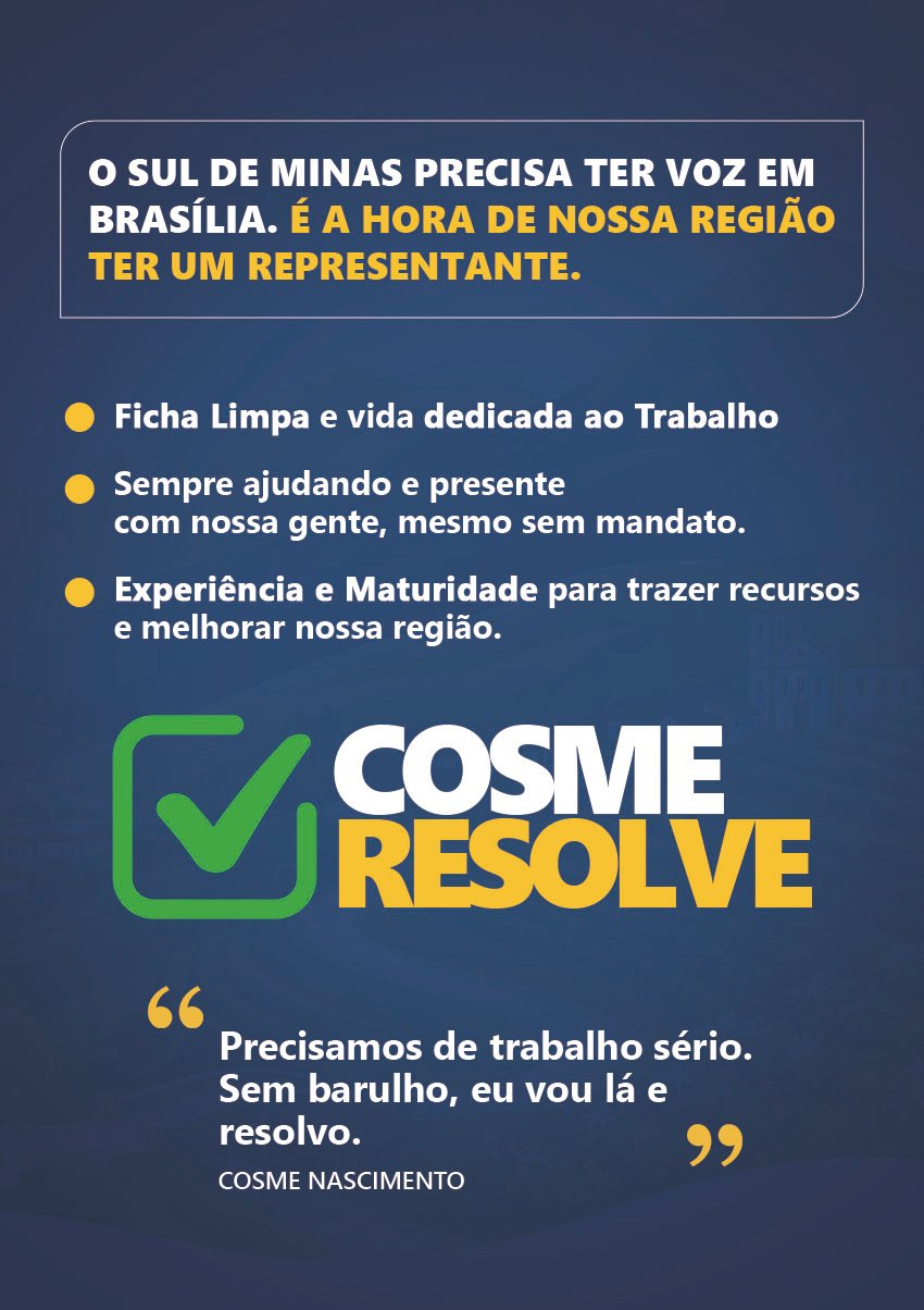 Verso do santinho 70x100mm — campanha Cosme 1040